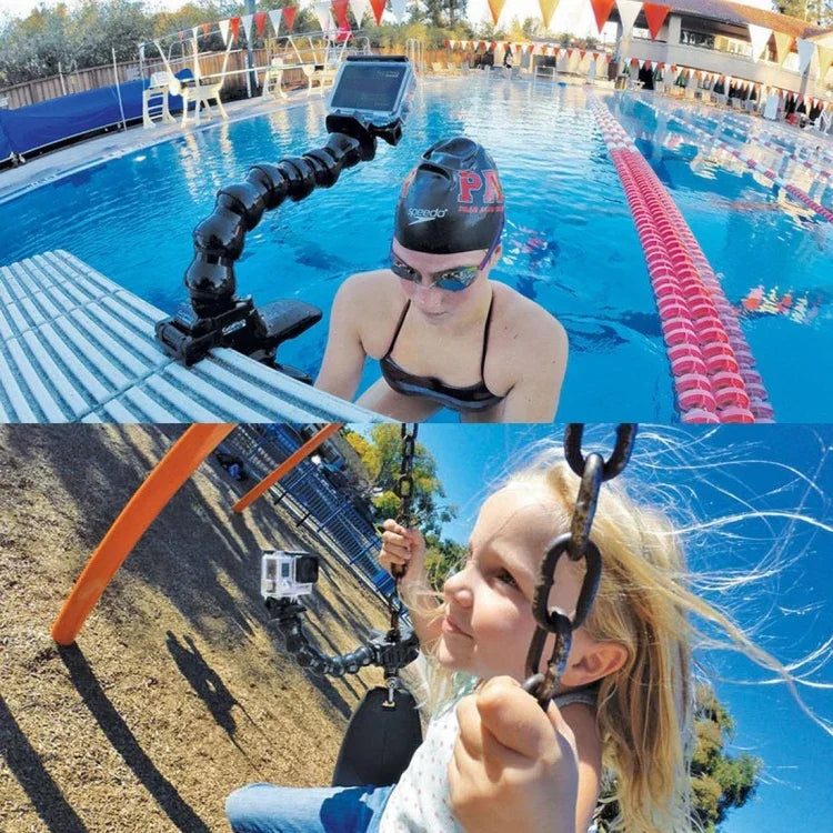 PULUZ 運動相機 Jaws 彈性夾具安裝座，適用於 GoPro、Insta360、DJI 及其他運動相機，Jaws 安裝座