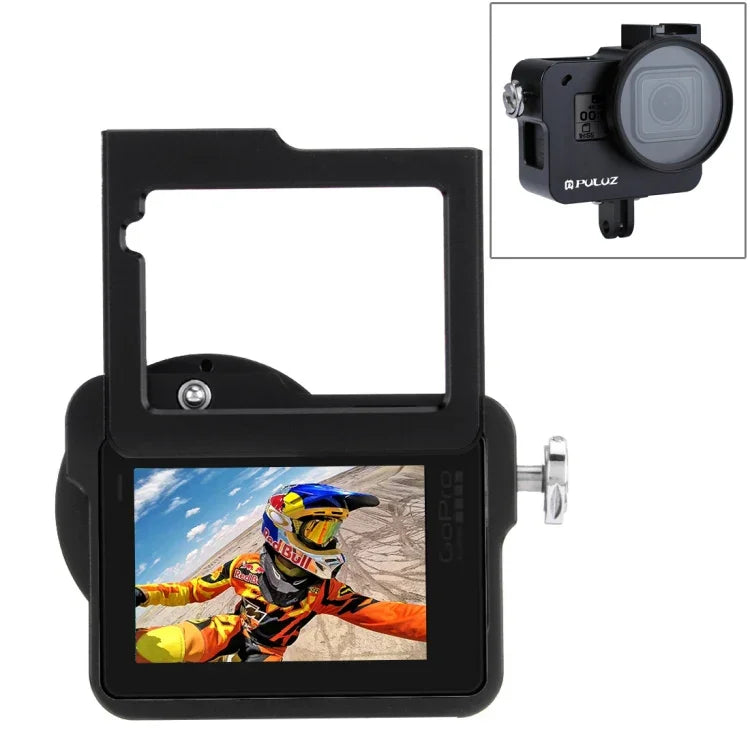 PULUZ CNC 鋁合金保護殼，附保險框架及 52mm UV 鏡片，適用於 GoPro HERO(2018) /7 Black /6 /5，HERO6 /5 拉框，HERO5 拉框