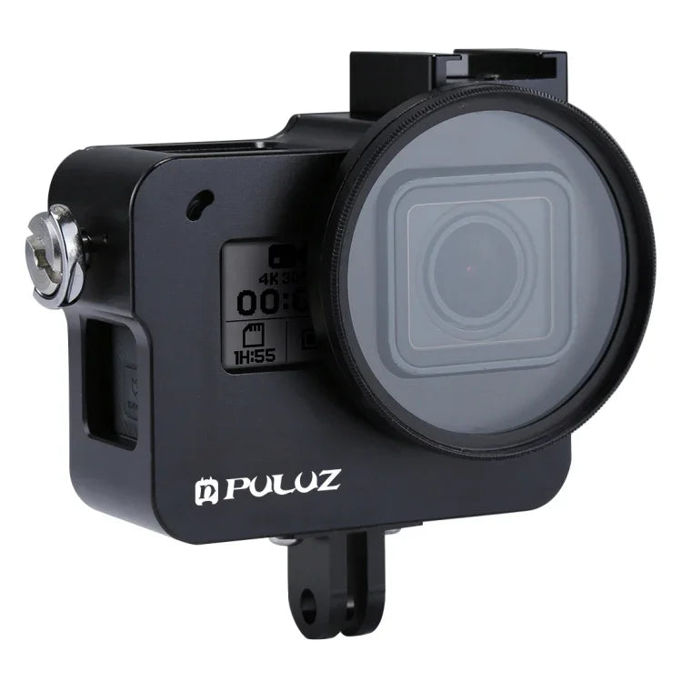PULUZ CNC 鋁合金保護殼，附保險框架及 52mm UV 鏡片，適用於 GoPro HERO(2018) /7 Black /6 /5，HERO6 /5 拉框，HERO5 拉框