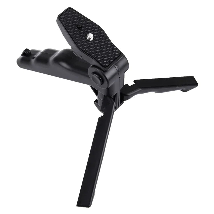 PULUZ 折疊握把三腳架支架，附轉接頭及螺絲，適用於 GoPro、Insta360、DJI 及其他運動相機，最大承重：2kg