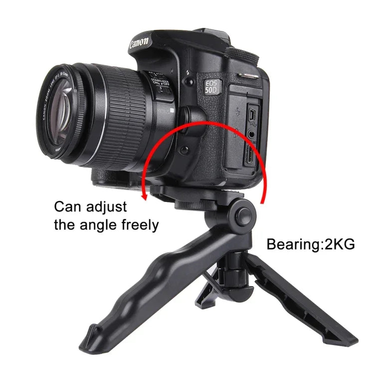 PULUZ 折疊握把三腳架支架，附轉接頭及螺絲，適用於 GoPro、Insta360、DJI 及其他運動相機，最大承重：2kg
