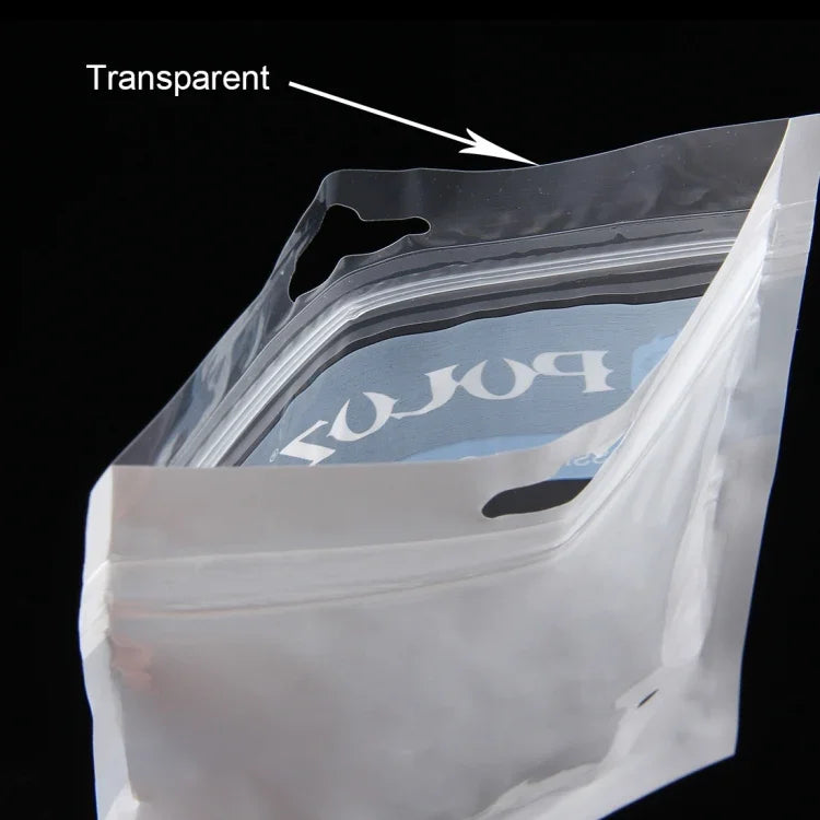 10 個 PULUZ 33cm x 23.5cm 掛孔透明前白珍珠珠寶拉鍊包裝袋（尺寸：XL），尺寸：XL