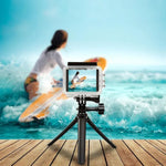 PULUZ 三向握把可折疊三腳架自拍桿延長單腳架，適用 GoPro、Insta360 ONE R、DJI Osmo Action 及其他運動相機，長度：20-58cm