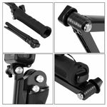 PULUZ 三向握把可折疊三腳架自拍桿延長單腳架，適用 GoPro、Insta360 ONE R、DJI Osmo Action 及其他運動相機，長度：20-58cm