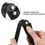 PULUZ 三向握把可折疊三腳架自拍桿延長單腳架，適用 GoPro、Insta360 ONE R、DJI Osmo Action 及其他運動相機，長度：20-58cm