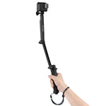 PULUZ 三向握把可折疊三腳架自拍桿延長單腳架，適用 GoPro、Insta360 ONE R、DJI Osmo Action 及其他運動相機，長度：20-58cm