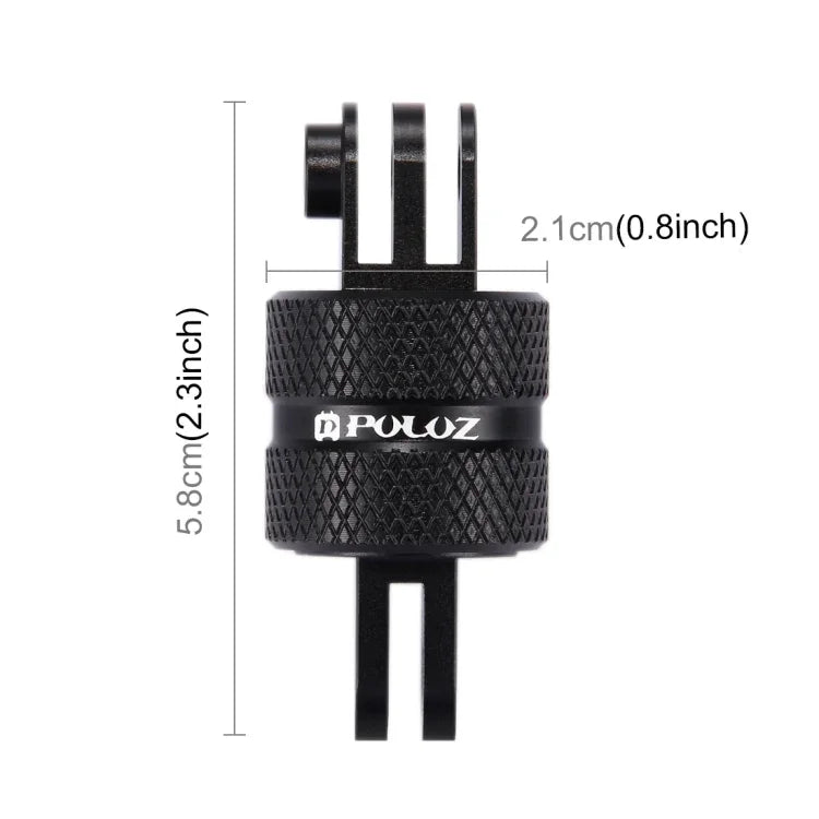 PULUZ 360 度旋轉 CNC 旋轉樞軸延長臂三腳架安裝座，適用 GoPro、Insta360、DJI 及其他運動相機，延長轉接器