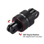 PULUZ 360 度旋轉 CNC 旋轉樞軸延長臂三腳架安裝座，適用 GoPro、Insta360、DJI 及其他運動相機，延長轉接器