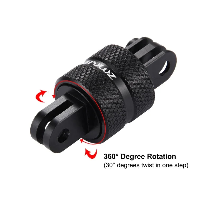 PULUZ 360 度旋轉 CNC 旋轉樞軸延長臂三腳架安裝座，適用 GoPro、Insta360、DJI 及其他運動相機，延長轉接器