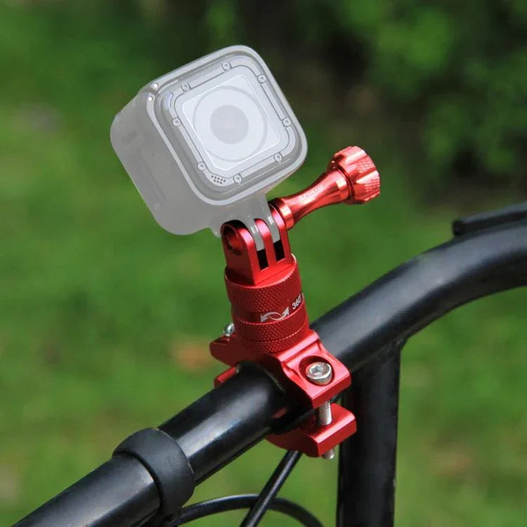 PULUZ 360 度旋轉自行車鋁合金把手轉接座，附螺絲，適用於 GoPro、Insta360、DJI 及其他運動相機，中國庫存（紅色）、中國庫存（藍色）、把手轉接座 1
