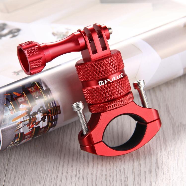 PULUZ 360 度旋轉自行車鋁合金把手轉接座，附螺絲，適用於 GoPro、Insta360、DJI 及其他運動相機，中國庫存（紅色）、中國庫存（藍色）、把手轉接座 1