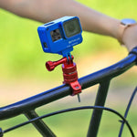 PULUZ 360 度旋轉自行車鋁合金把手轉接座，附螺絲，適用於 GoPro、Insta360、DJI 及其他運動相機，中國庫存（紅色）、中國庫存（藍色）、把手轉接座 1