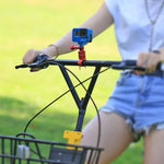 PULUZ 360 度旋轉自行車鋁合金把手轉接座，附螺絲，適用於 GoPro、Insta360、DJI 及其他運動相機，中國庫存（紅色）、中國庫存（藍色）、把手轉接座 1