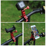 PULUZ 360 度旋轉自行車鋁合金把手轉接座，附螺絲，適用於 GoPro、Insta360、DJI 及其他運動相機，中國庫存（紅色）、中國庫存（藍色）、把手轉接座 1