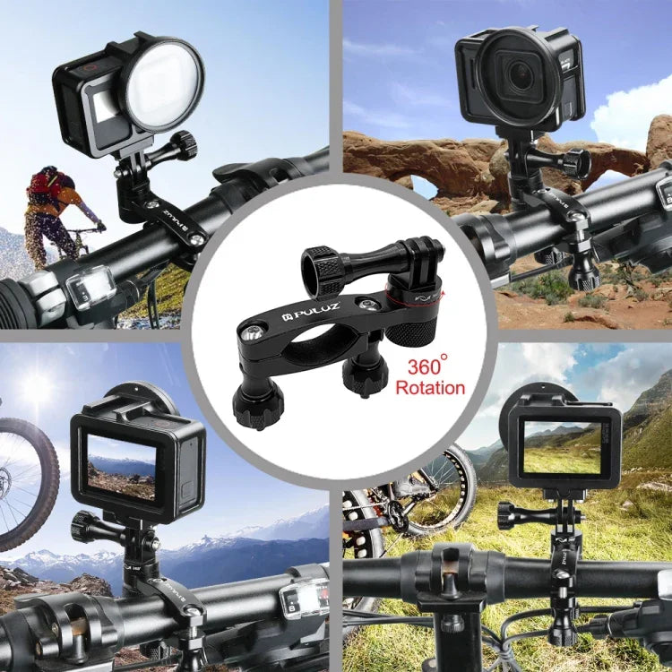 PULUZ 360 度旋轉自行車鋁合金把手轉接座，附螺絲，適用於 GoPro、Insta360、DJI 及其他運動相機，把手轉接座 2