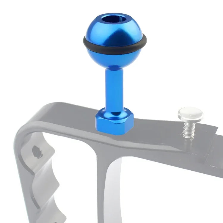 PULUZ 1/4 吋螺絲鋁合金球形轉接座，適用於 GoPro、Insta360、DJI 及其他運動相機，直徑：2.5cm，1/4 吋螺絲（黑色）、1/4 吋螺絲（藍色）