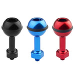 PULUZ 1/4 吋螺絲鋁合金球形轉接座，適用於 GoPro、Insta360、DJI 及其他運動相機，直徑：2.5cm，1/4 吋螺絲（黑色）、1/4 吋螺絲（藍色）