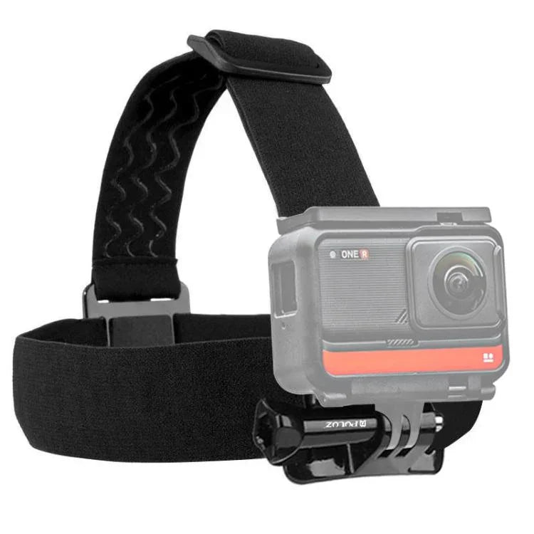 PULUZ 彈性固定帶可調式頭帶，適用於 GoPro、Insta360 ONE R、DJI Osmo Action 及其他運動相機，頭帶