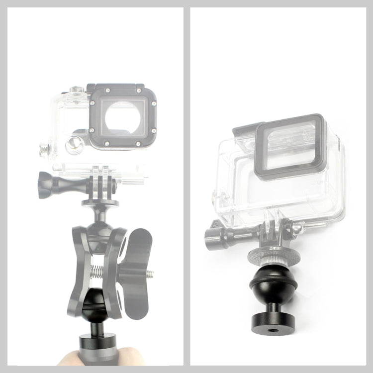 PULUZ CNC 鋁合金球頭轉接座，適用 GoPro、Insta360、DJI 及其他運動相機，直徑：2.5cm，CNC 鋁合金（黑色）