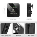 PULUZ 1 發射 + 1 接收無線領夾麥克風，1 發射 + 1 接收