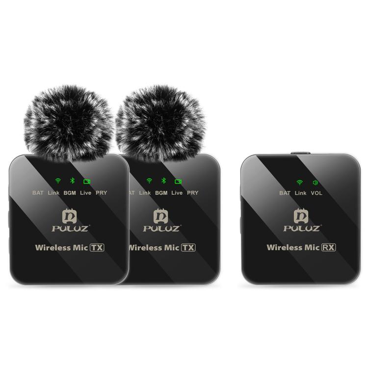 PULUZ 2 發射 + 1 接收無線領夾麥克風，2 發射 + 1 接收