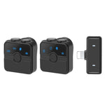 PULUZ 磁吸領夾式無線麥克風，帶充電盒，8 針 RX 接收器及 2 支 TX 麥克風，8 針 2 TX + 1 RX，附充電盒