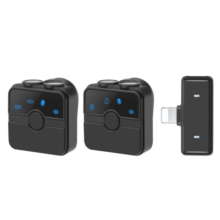 PULUZ 磁吸領夾式無線麥克風，帶充電盒，8 針 RX 接收器及 2 支 TX 麥克風，8 針 2 TX + 1 RX，附充電盒
