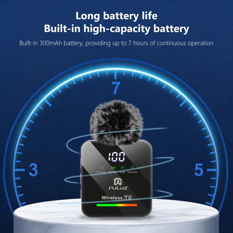 PULUZ 4 發射 + 1 接收無線領夾麥克風，Type-C 4 發射 + 1 接收
