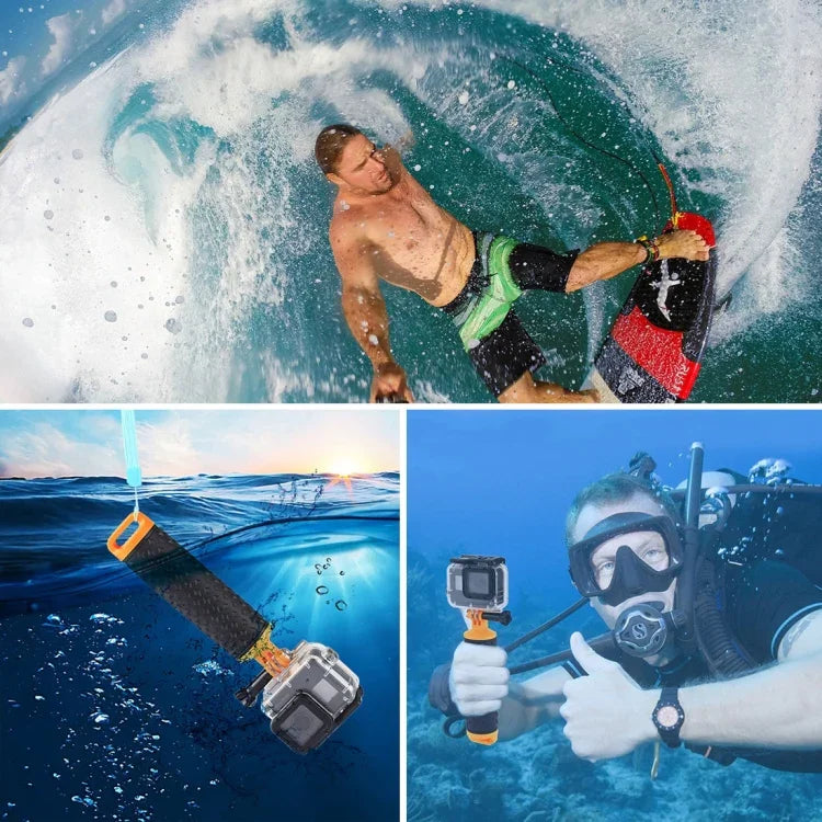 PULUZ 浮動手柄手握浮力桿帶繩，適用於 GoPro HERO10 Black / HERO9 Black / HERO8 Black / HERO7 /6 /5 /5 Session /4 Session /4 /3+ /3 /2 /1，Xiaoyi 及其他運動相機，浮動手握