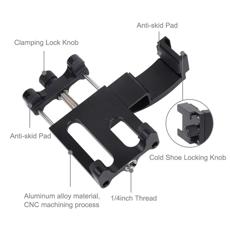 PULUZ 多功能鋁合金智能手機固定夾擴展支架，適用於 DJI OSMO Pocket / Pocket 2，固定夾