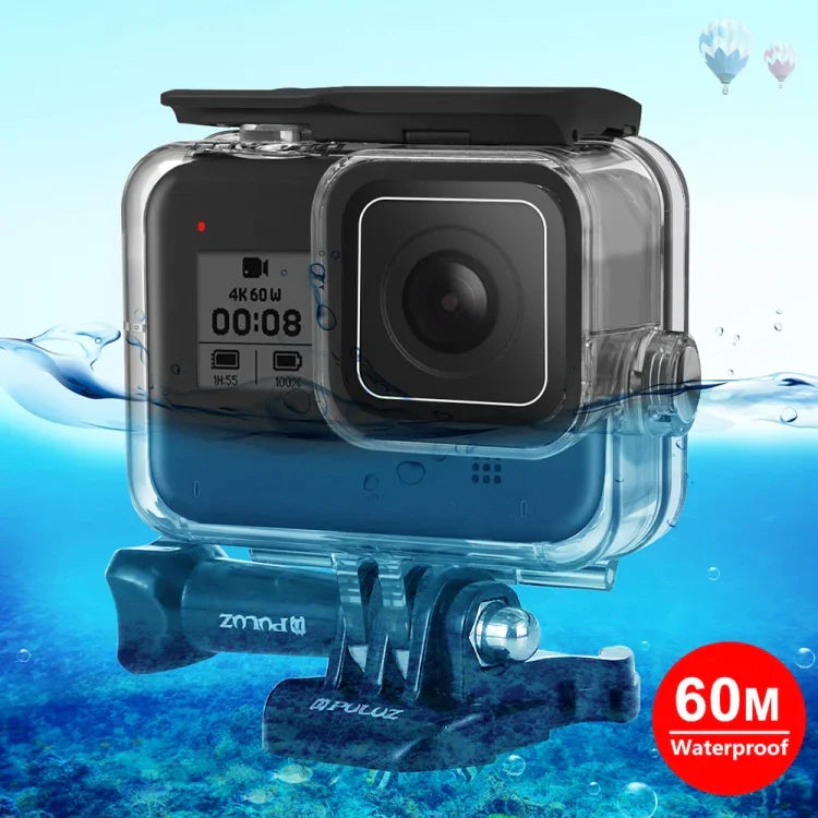 PULUZ 60 米水下深度潛水殼防水相機外殼，適用於 GoPro HERO8 Black，適用於 GoPro HERO8 Black