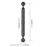 PULUZ 9 吋 23 公分長 20.8mm 直徑雙球碳纖維浮動臂，球徑：25mm，9 吋黑色
