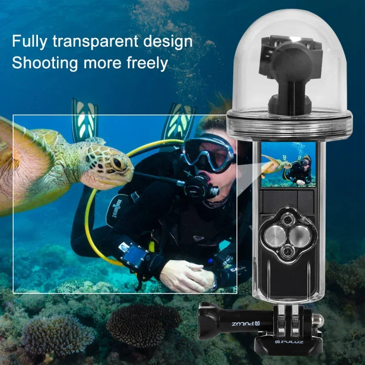 PULUZ 60 米水下防水外殼潛水殼蓋，適用於 DJI Osmo Pocket
