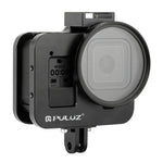 PULUZ 殼體 CNC 鋁合金保護籠，帶保險框架及 52mm UV 鏡頭，適用於 GoPro HERO8 Black，適用於 HERO8 Black 帶框架