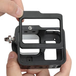 PULUZ 殼體 CNC 鋁合金保護籠，帶保險框架及 52mm UV 鏡頭，適用於 GoPro HERO8 Black，適用於 HERO8 Black 帶框架