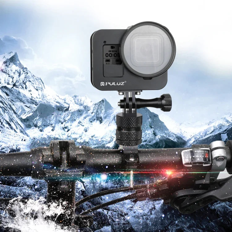 PULUZ 殼體 CNC 鋁合金保護籠，帶保險框架及 52mm UV 鏡頭，適用於 GoPro HERO8 Black，適用於 HERO8 Black 帶框架