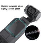 PULUZ 9H 2.5D 高清鋼化玻璃鏡頭保護貼 + 螢幕保護膜，適用於 DJI OSMO Pocket 雲台，適用於 DJI OSMO Pocket