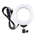 PULUZ 4.7英寸12cm USB三模式可調光LED環形自拍美顏直播攝影視頻燈帶三腳架球頭，4.7英寸帶球頭