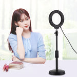 PULUZ 4.7英寸12cm USB三模式可調光LED環形自拍美顏直播攝影視頻燈帶三腳架球頭，4.7英寸帶球頭