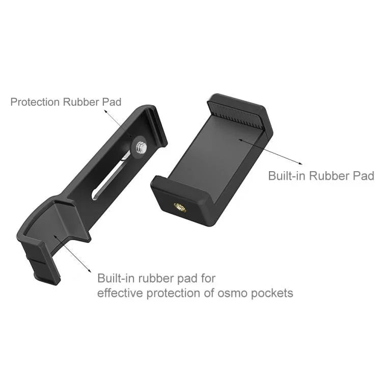 PULUZ 智慧型手機固定夾 1/4 吋支架 適用於 DJI OSMO Pocket / Pocket 2, 固定夾