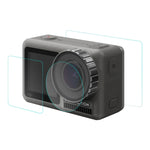 PULUZ 鏡頭 + 前後 LCD 顯示屏 9H 2.5D 鋼化玻璃膜，適用於 DJI Osmo Action，適用於 DJI Osmo Action