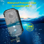 PULUZ 30米水下防水保護殼，適用於 Insta360 ONE X，帶扣環基本安裝座和螺絲，適用於 Insta360 ONE X