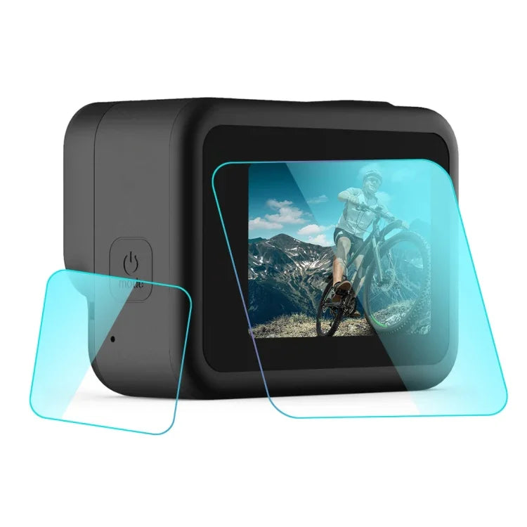PULUZ 適用於 GoPro HERO8 Black 鏡頭及 LCD 顯示屏 9H 2.5D 鋼化玻璃膜，適用於 GoPro HERO8 Black