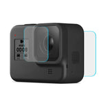 PULUZ 適用於 GoPro HERO8 Black 鏡頭及 LCD 顯示屏 9H 2.5D 鋼化玻璃膜，適用於 GoPro HERO8 Black