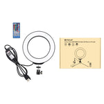 PULUZ 6.2 吋 16cm USB RGBW 可調光 LED 燈環 直播攝影視頻燈，附冷靴三腳架球頭及遙控器，6.2 吋 RGBW / 遙控