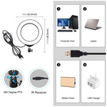 PULUZ 6.2 吋 16cm USB RGBW 可調光 LED 燈環 直播攝影視頻燈，附冷靴三腳架球頭及遙控器，6.2 吋 RGBW / 遙控
