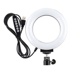 PULUZ 4.7 吋 12cm 曲面 USB 10 模式 8 色 RGBW 可調光 LED 燈環 直播攝影視頻燈，附三腳架球頭，4.7 吋 RGBW