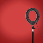 PULUZ 4.7 吋 12cm 曲面 USB 10 模式 8 色 RGBW 可調光 LED 燈環 直播攝影視頻燈，附三腳架球頭，4.7 吋 RGBW