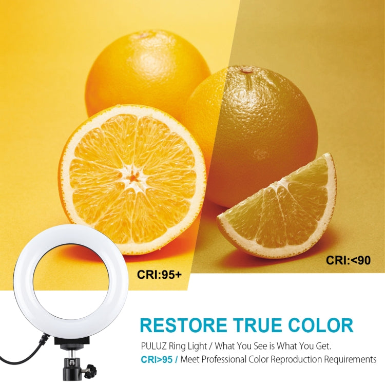 PULUZ 4.7 吋 12cm 曲面 USB 10 模式 8 色 RGBW 可調光 LED 燈環 直播攝影視頻燈，附三腳架球頭，4.7 吋 RGBW