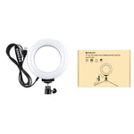 PULUZ 4.7 吋 12cm 曲面 USB 10 模式 8 色 RGBW 可調光 LED 燈環 直播攝影視頻燈，附三腳架球頭，4.7 吋 RGBW